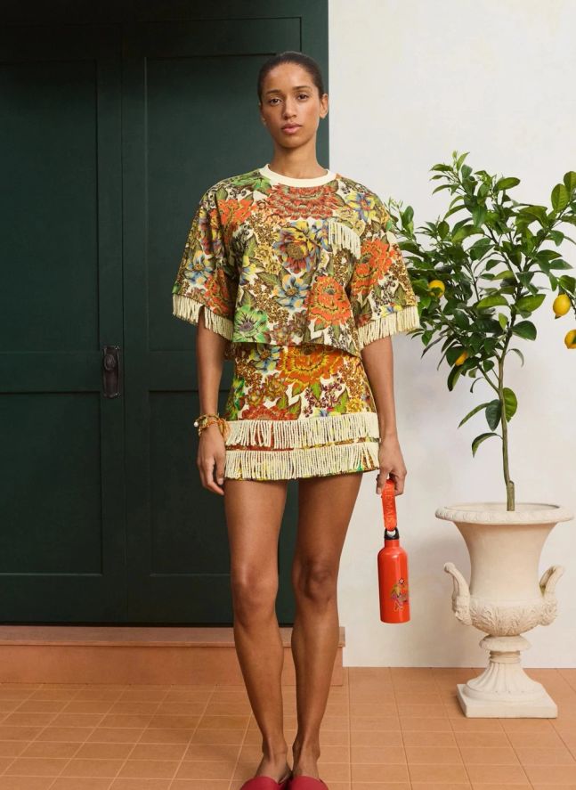 T-shirt Cropped Lana Coton | Orange