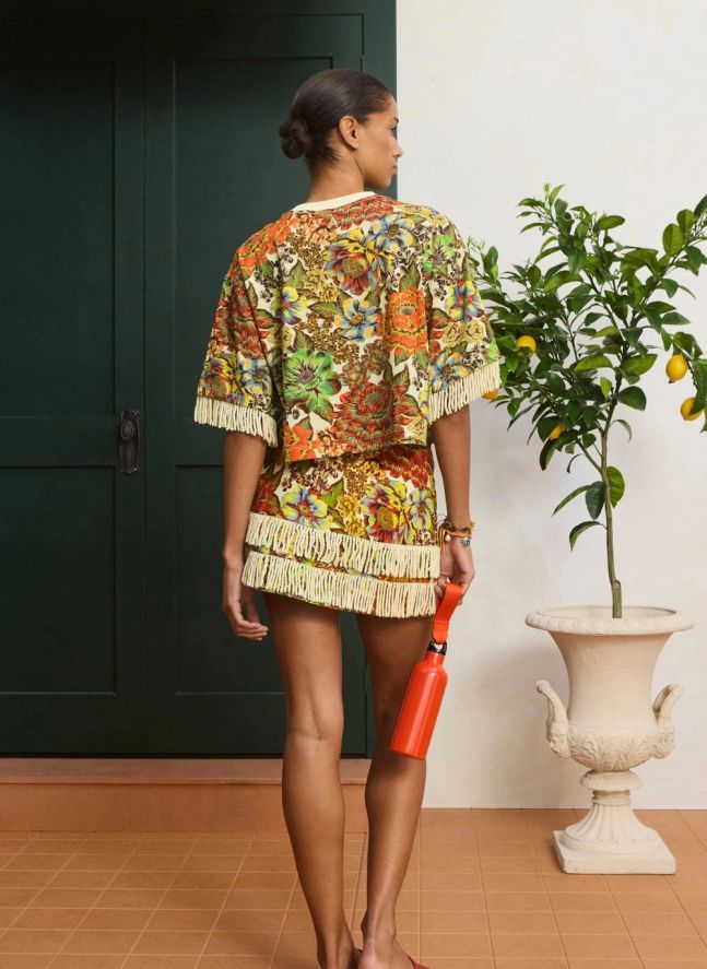 Cropped Lana Cotton T-shirt | Orange