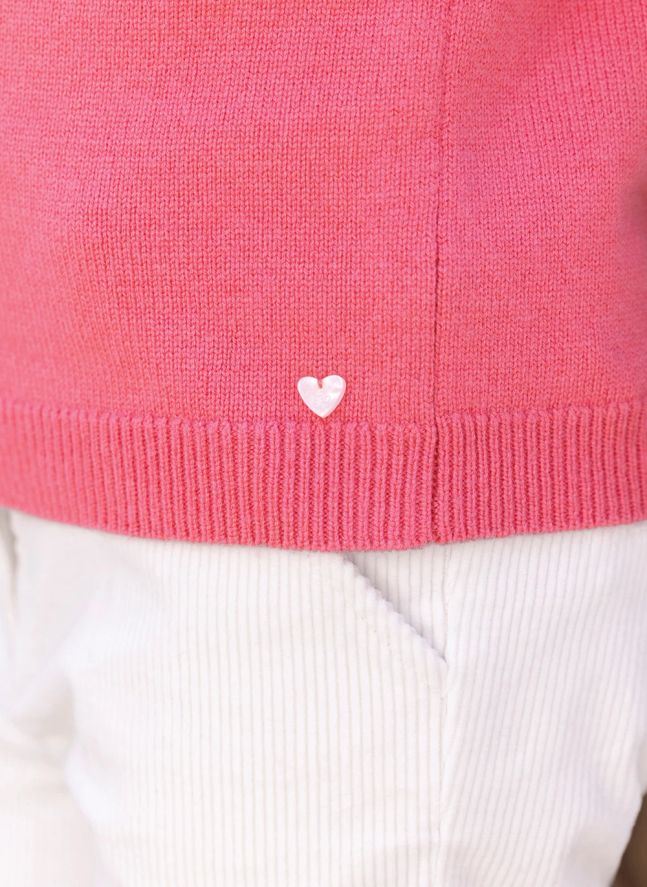 Pull Epaules Brodées Fleurs | Rose