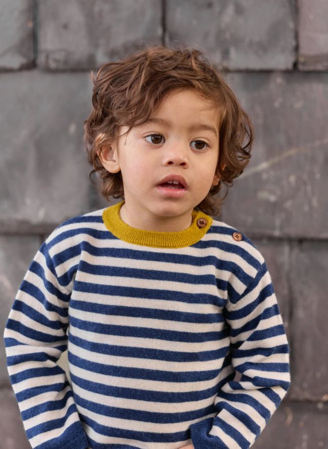 Pepito Baby Striped Sweater | Navy blue