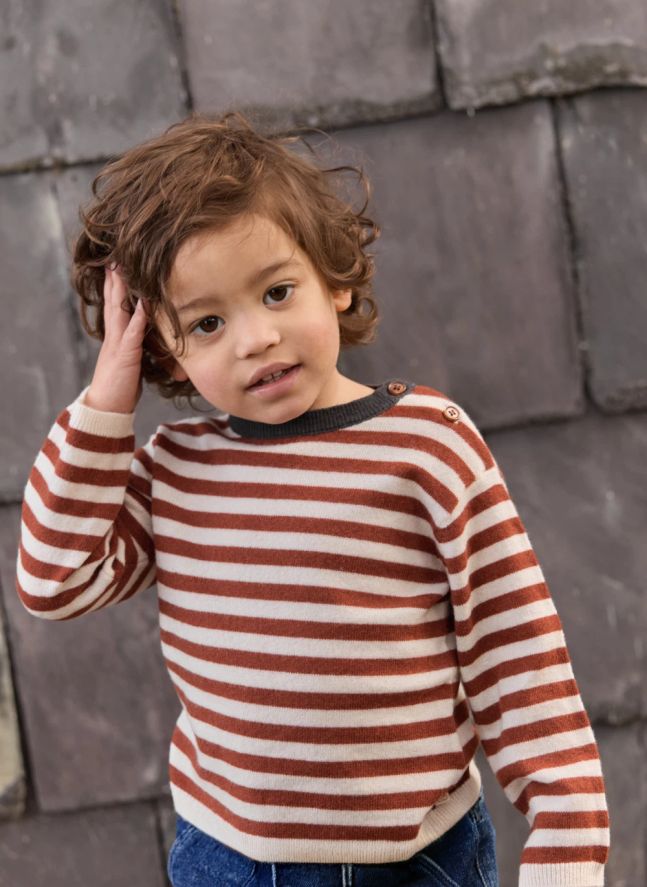 Pepito Baby Striped Sweater | Caramel