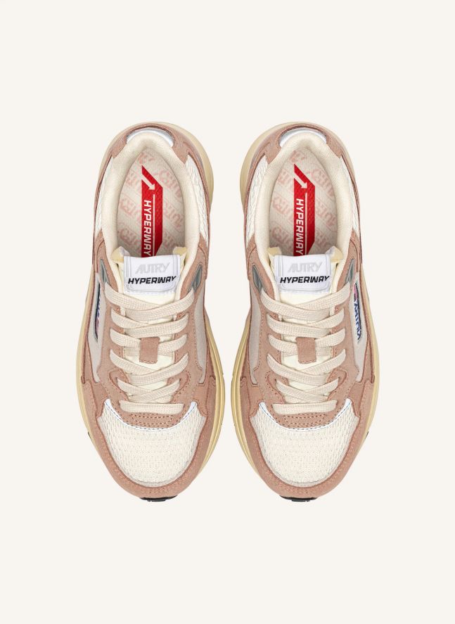 Baskets Hyperway Low Suède | Rose poudré