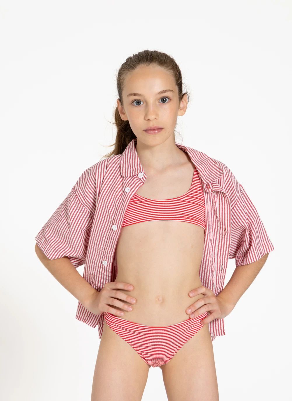 Maillot de Bain Loan Rayé | Rouge cerise- Image produit n°4