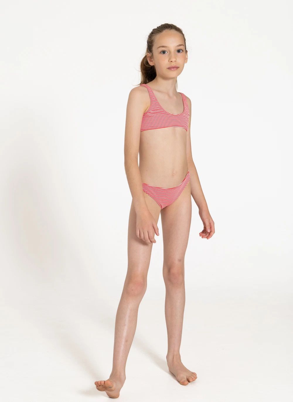 Maillot de Bain Loan Rayé | Rouge cerise- Image produit n°1