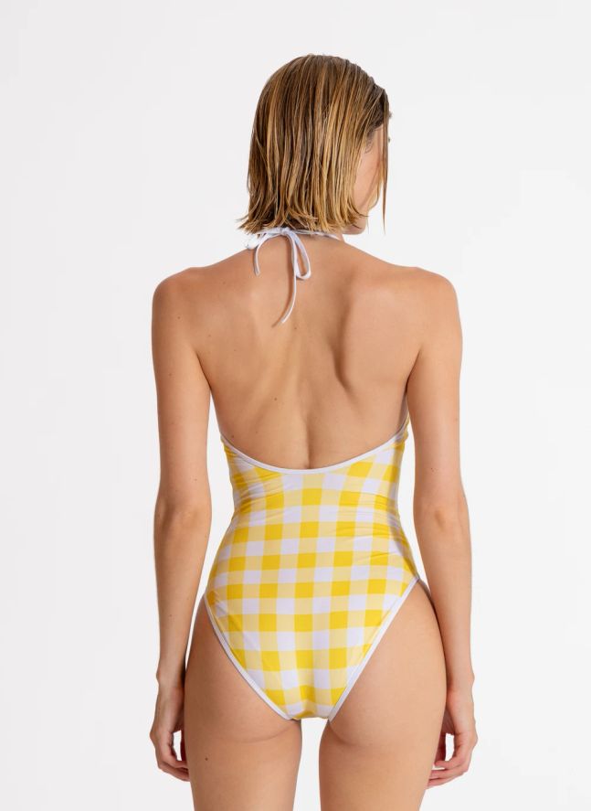 Maillot de Bain Kylie Carreaux | Jaune