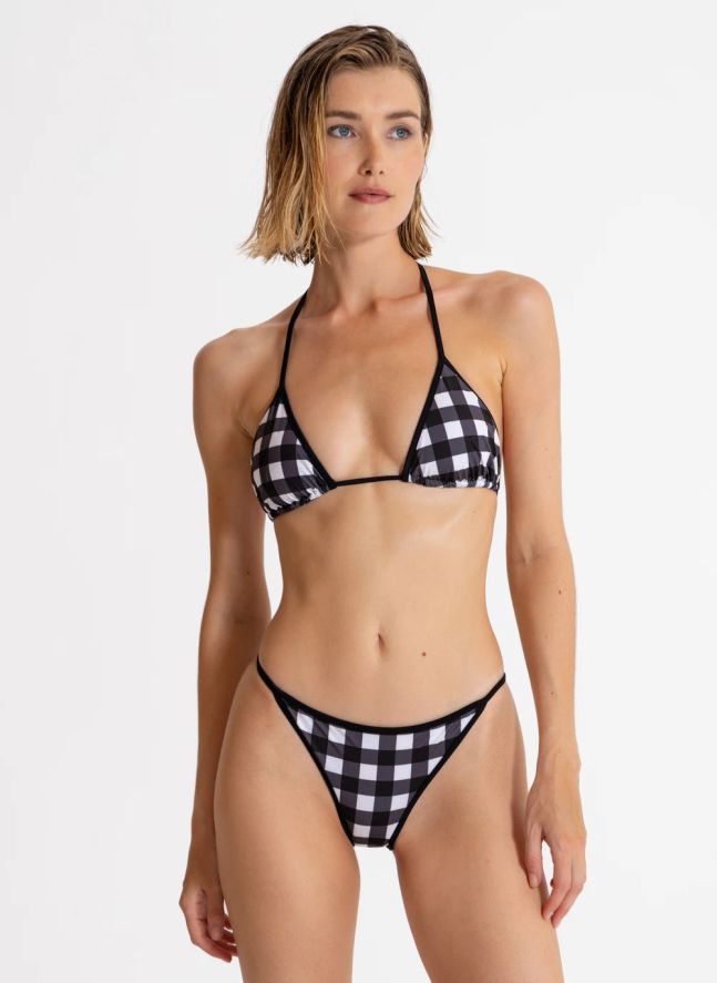 Haut de Maillot Elsa Carreaux | Noir