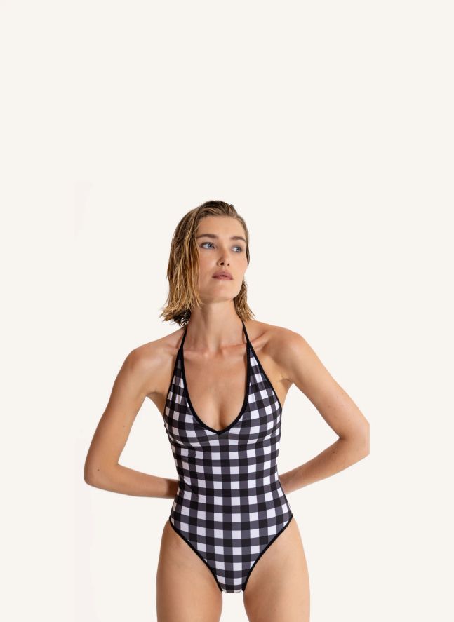Maillot de Bain Kylie Carreaux | Noir