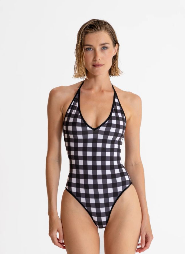 Maillot de Bain Kylie Carreaux | Noir
