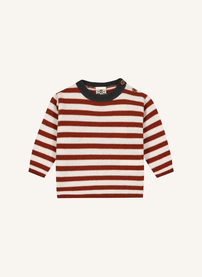 Pepito Baby Striped Sweater | Caramel