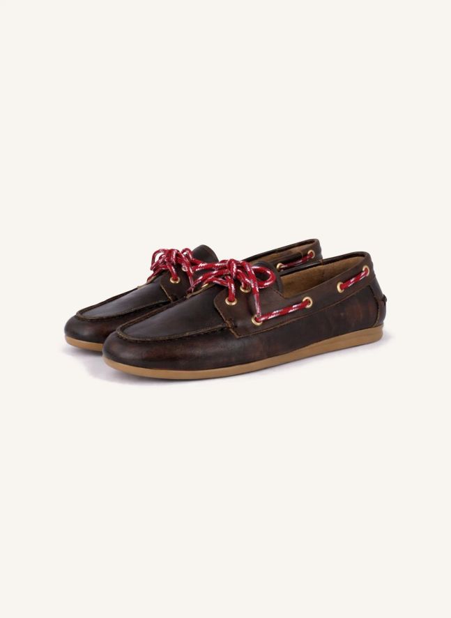 Chaussures Bateau Kimana Cuir | Marron