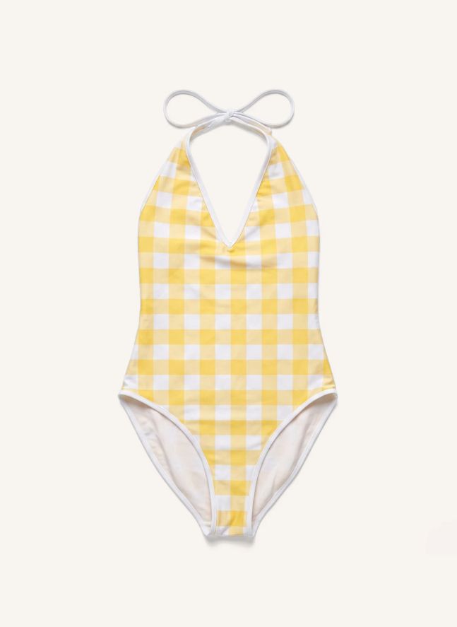 Maillot de Bain Kylie Carreaux | Jaune