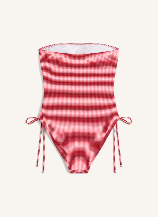 Maillot de Bain Rachel Rayé | Rouge cerise