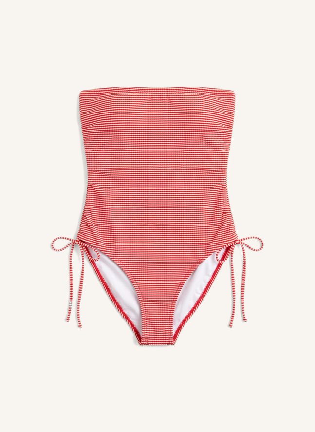 Maillot de Bain Rachel Rayé | Rouge cerise
