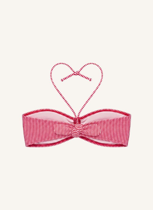 Haut de Maillot Abbie Rayé | Rouge cerise