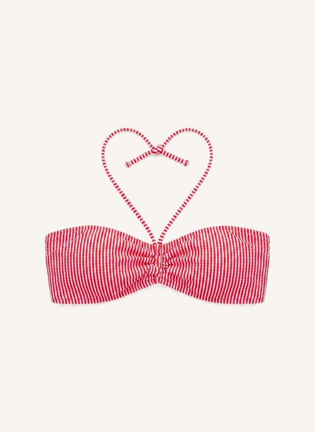 Haut de Maillot Abbie Rayé | Rouge cerise