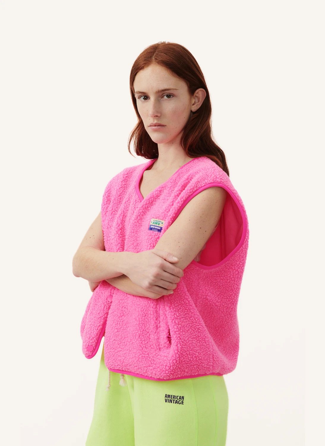 Veste Sans Manches Hoktown | Rose fluo- Image produit n°1